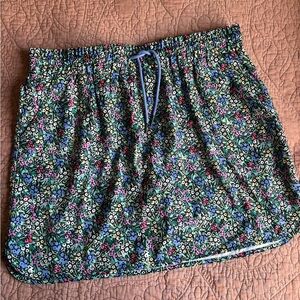 Floral Print Skort with Drawstring